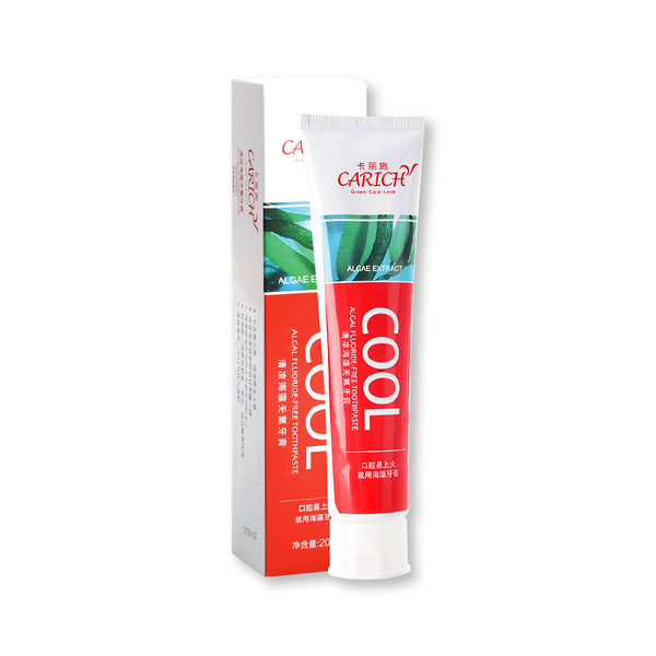 (Кол-во коробке 48 шт)CARICH cool algal fluoride-free toothpaste/CARICH  зубная паста без фтора 200г