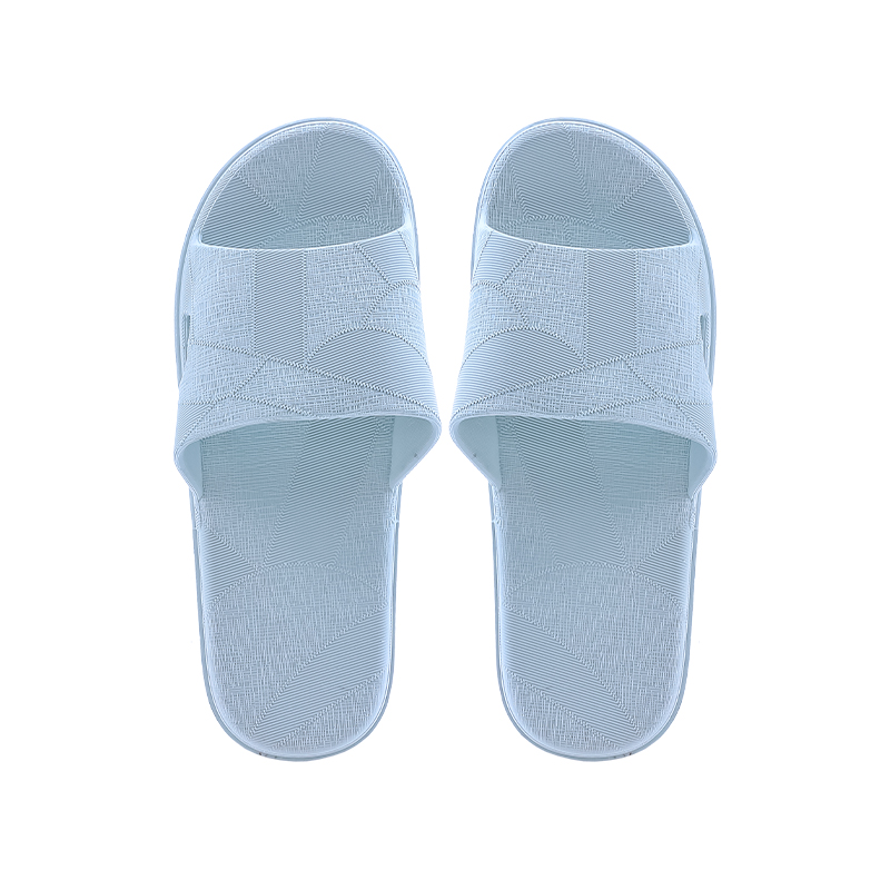 (Кол-во в коробке 32 шт) Kardli Женские шлепанцы 459 Абстрактные геометрические шлепанцы Светло-голубые  (38-39)