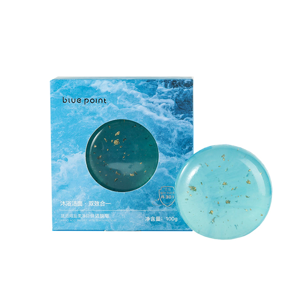 (Кол-во в коробке 28 шт) BLUE POINT Мягкое очищающее мыло от клещей с морской солью 100г